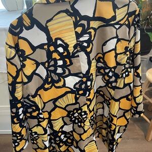 Covington Yellow and Black Floral Bomber Jacket